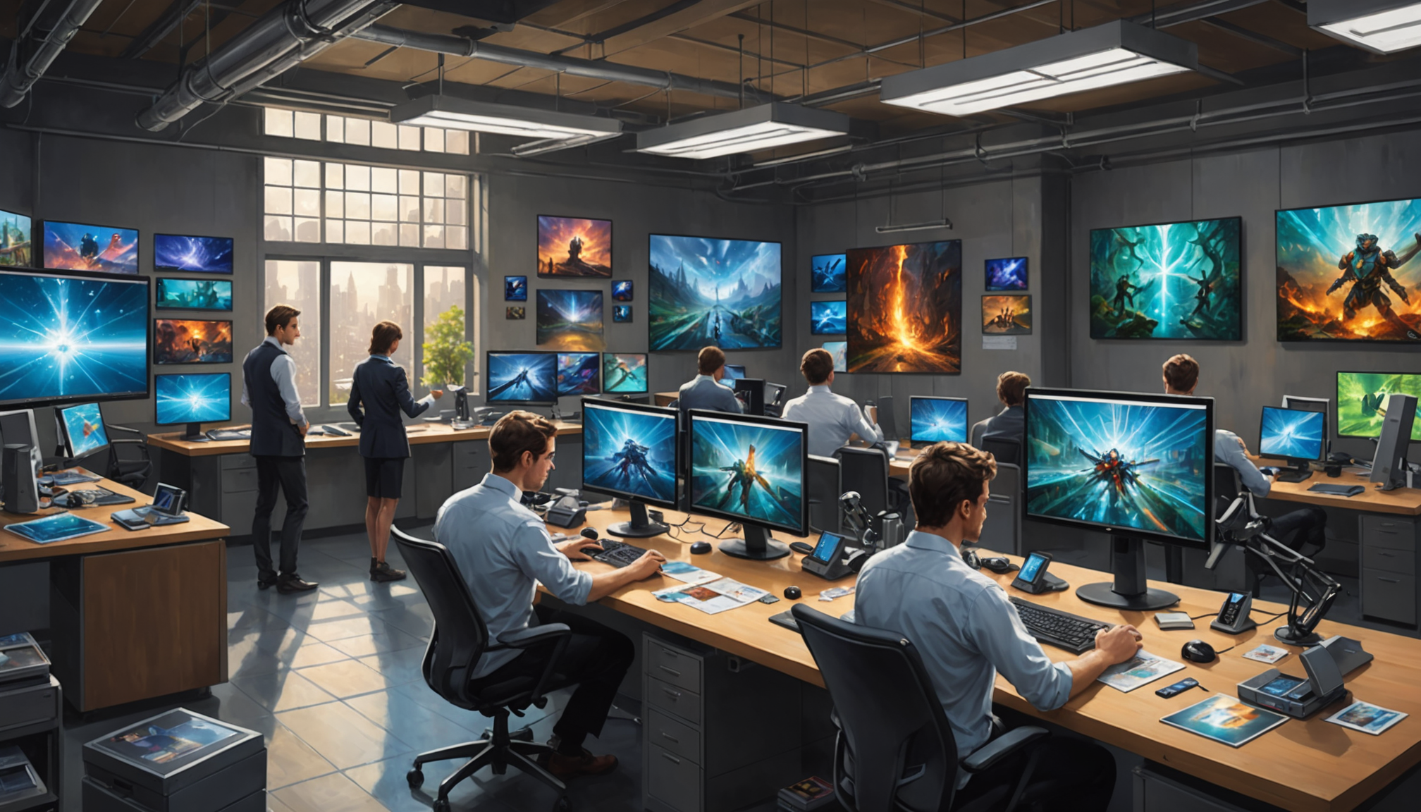 usar agentes de ia en una oficina moderna