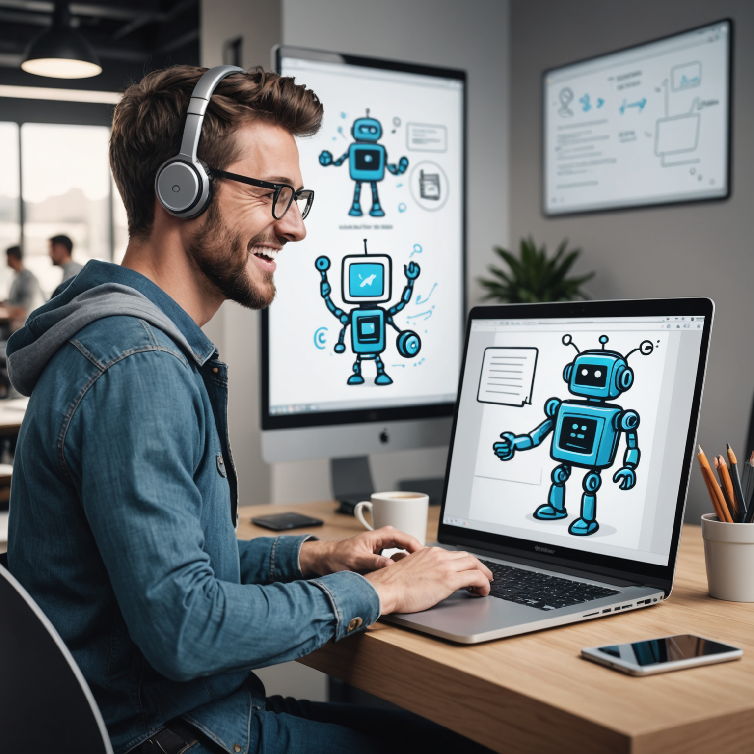 chatbot and man